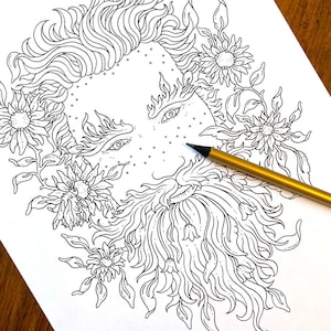 PDF  coloring page, Flower power, 1 page