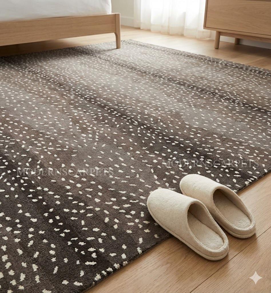 Tapis en peau de vache Tiger Black/White - Patagonia Leather Rugs