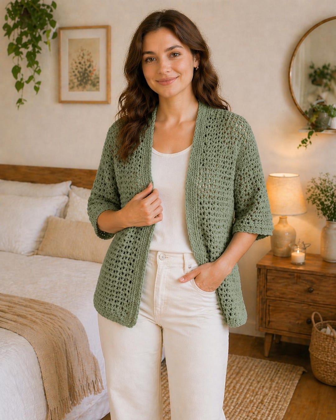 Crochet Raglan Pattern Easy Crochet Raglan Cardigan Pattern, Oversized Cotton Sweater ...
