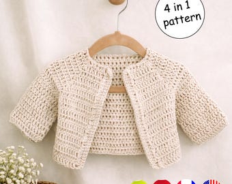 Sifora Cardigan Crochet pattern in sizes Newborn to 6 months Digital PDF Download
