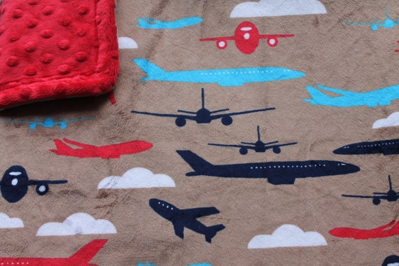 Great Gift for a Baby or Toddler Minky Blanket Pirates Print Minky with Red Dimple Dot Minky Backing