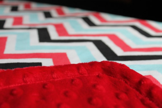 Great Gift for a Baby or Toddler Minky Blanket Pirates Print Minky with Red Dimple Dot Minky Backing