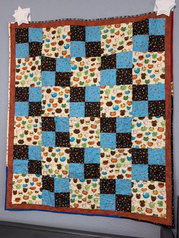 Crib Quilt Handmade Child Lap Quilt Baby Pinwheel Quilt Colorful Quilt Girl/'s Quilt