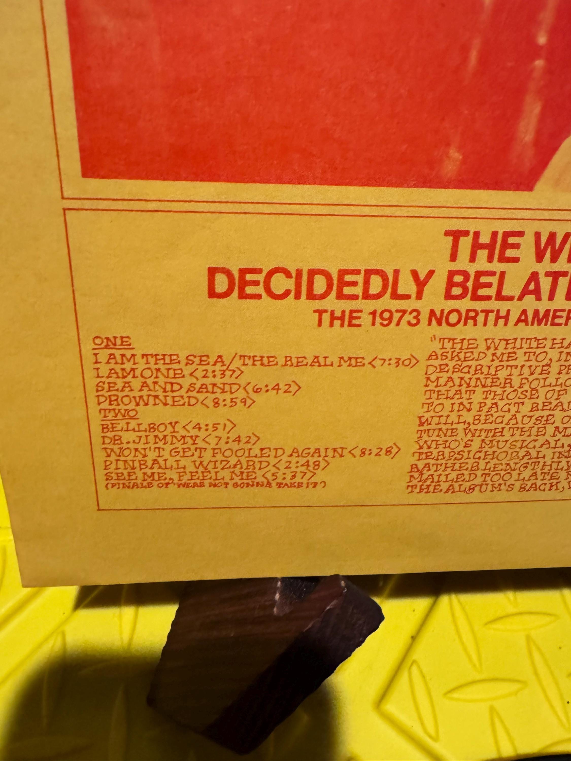 The Who – Decidedly Belated Response Lp Unofficial Bootleg Live 