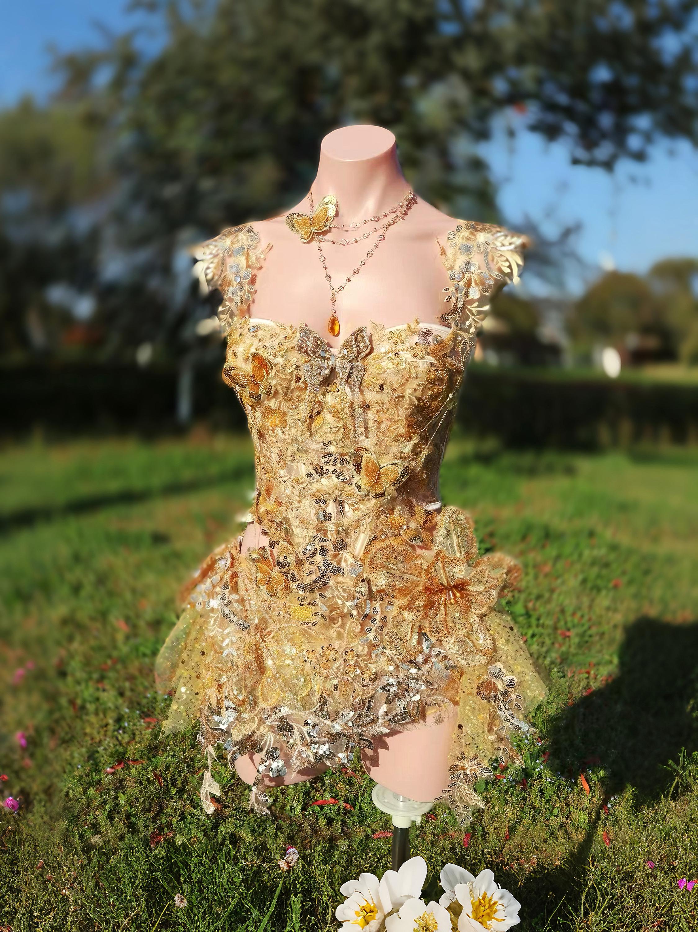 slim fit dress slacks Woodland Fairy Gown - Teal/Gold - Costume - Women
