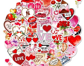 112 pegatinas de corazón rojo, vinilos románticos para portátiles, botellas de agua, cajas de regalo, pegatinas reutilizables de corazón, pegatinas de amor.