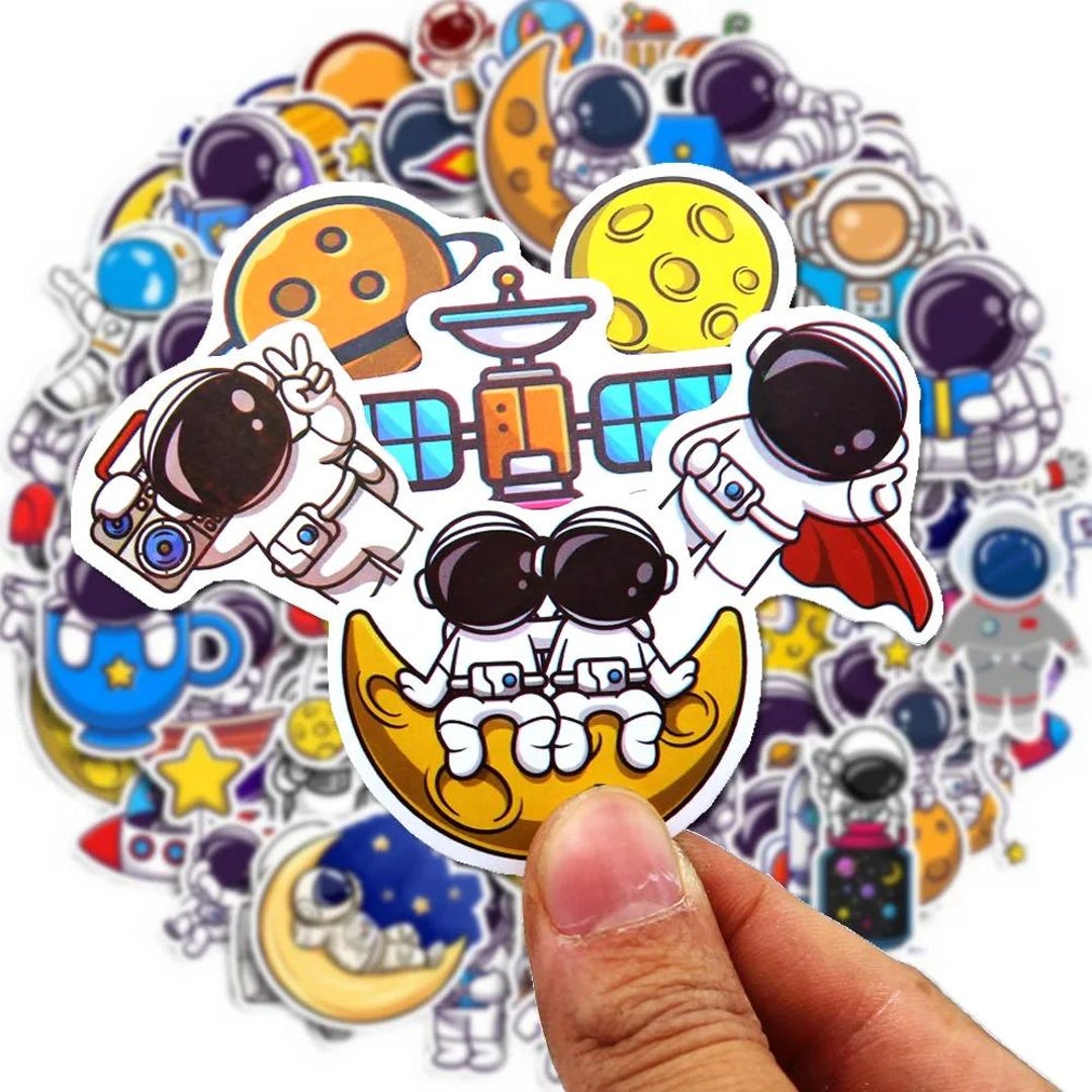 240 Pcs Astronaut Cartoon Stickers Pack | Cute Space Cosmonaut Stickers ...