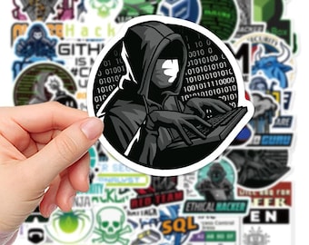 Pegatinas de hacker (50 unidades), vinilos impermeables de Tech Coder, paquete de pegatinas de programación, pegatinas de vinilo para portátil, botella de agua, monopatín