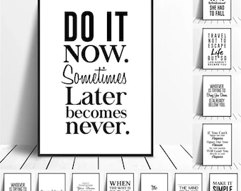 Póster de lienzo con pensamientos positivos, impresión con cita motivacional, arte de pared con mentalidad positiva, decoración de oficina inspiradora, póster minimalista