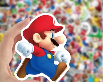 Lot de 100 autocollants en vinyle pour jeux Super Mario, autocollants de dessin animé mignon pour ordinateur portable, bouteille d'eau, téléphone, planche à roulettes, autocollants de personnages de jeu