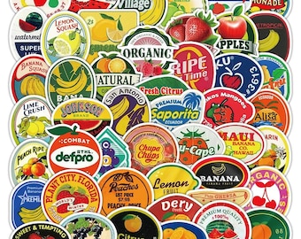 100 autocollants de fruits de bande dessinée, autocollants en vinyle imperméable pour ordinateur portable, bouteille d'eau, autocollants mots mignons pour téléphone portable, décalcomanies de fruits