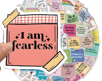 Motivational Quote Stickers Pack, Waterproof Affirmation Vinyl Decals, Laptop Journal Stickers, Inspirational Vinyl Decals for Water Bottles
