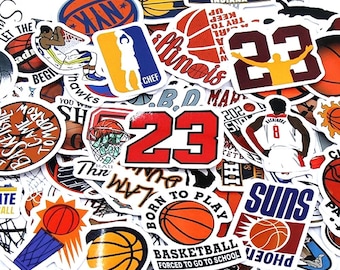 Lot de 100 autocollants de basket-ball de dessin animé | Stickers sportifs amusants | Adorables autocollants en vinyle de basket-ball pour ordinateur portable, bouteille d'eau, cadeau pour enfants, kawaii