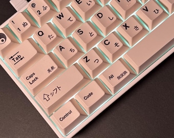Minimalist Japanese Keycaps PBT • Black and White Yin Yang Theme • Cherry Profile Dye-Sub • Custom Mechanical Keyboard Set • Gamer Gift