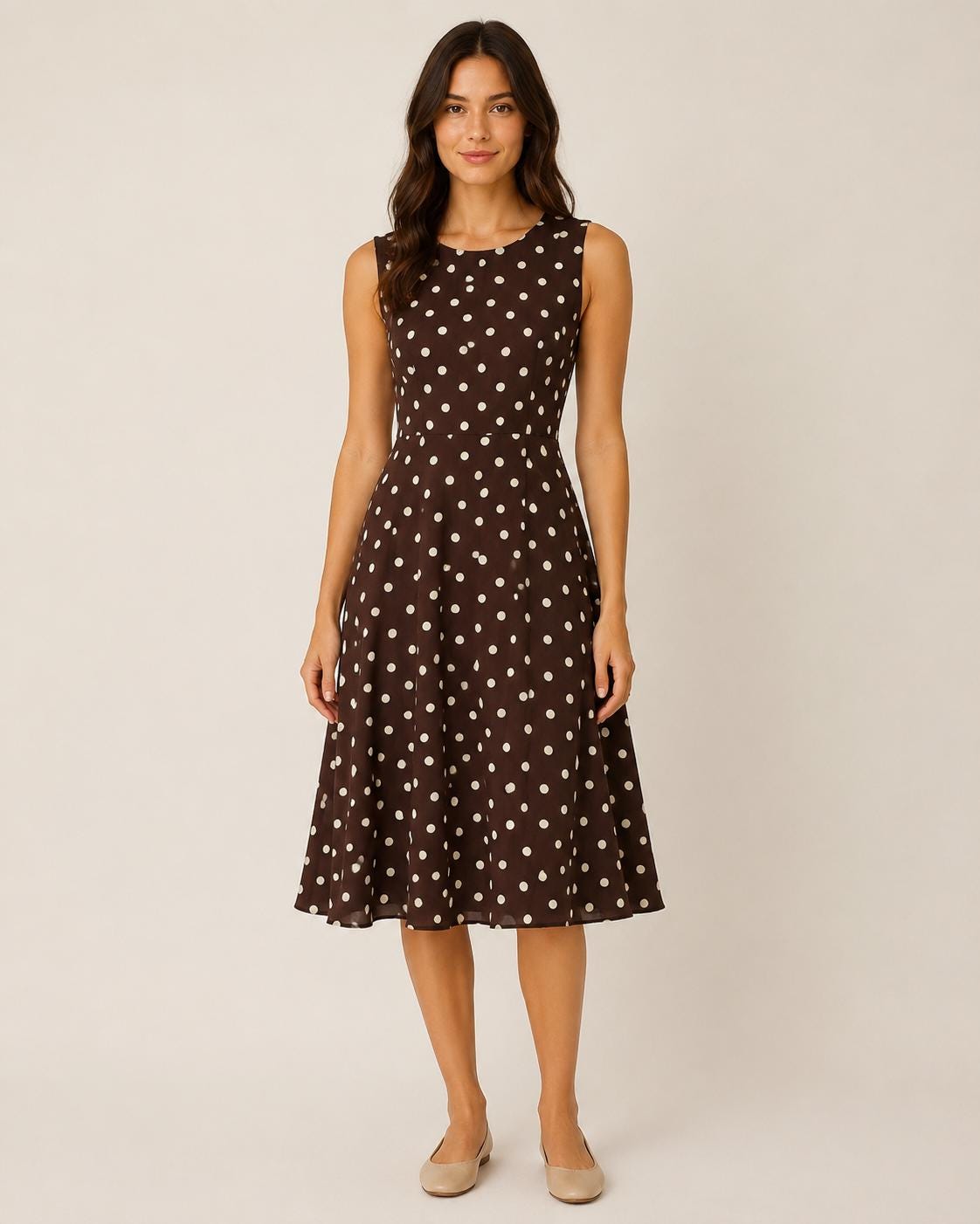 brown polka dot dress australia Tessa Polka Dot Linen Mini Dress by AERE Online | THE ICONIC