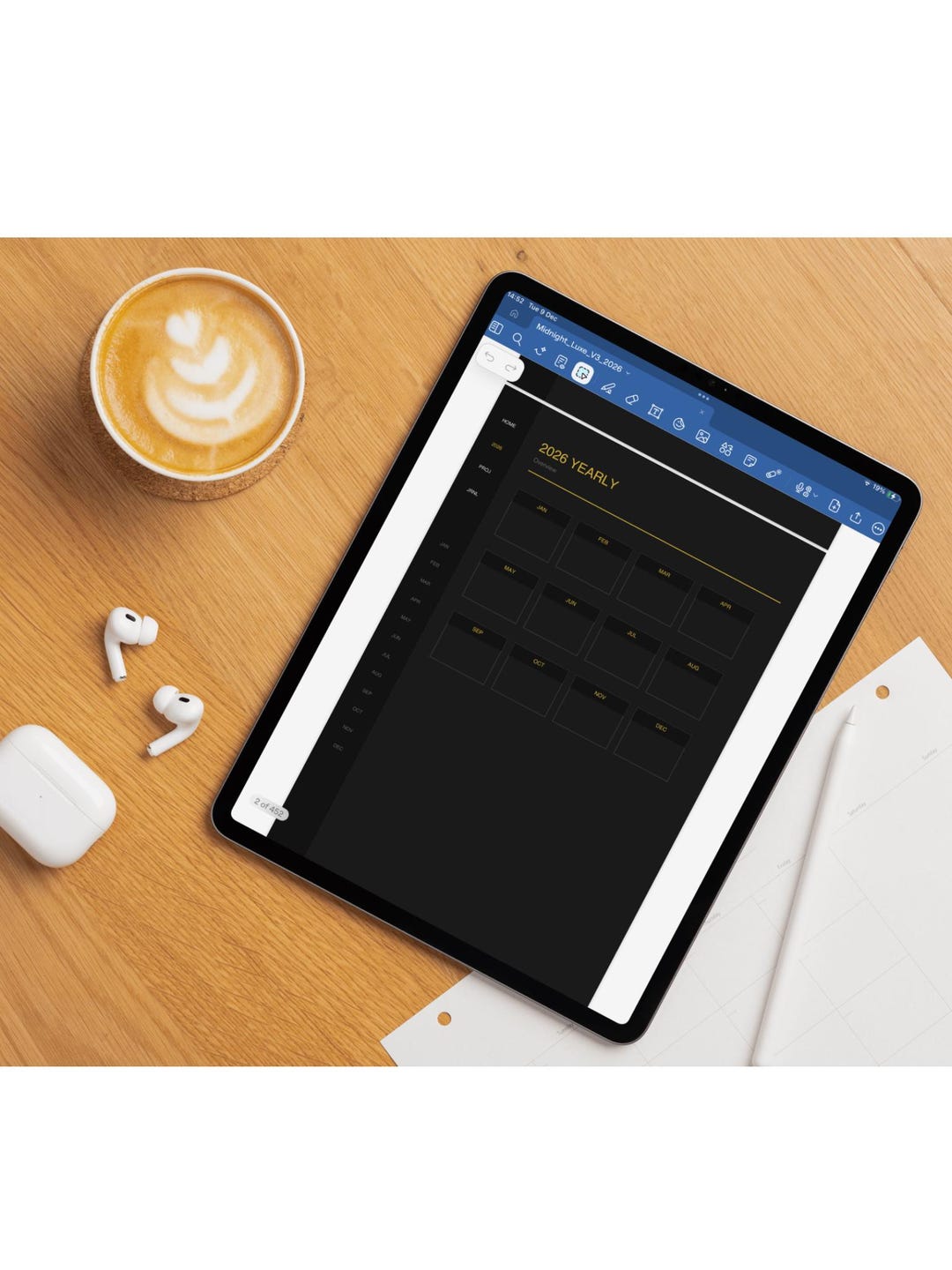 2026 Dark Mode Digital Planner | Midnight Luxe Executive Edition | iPad ...