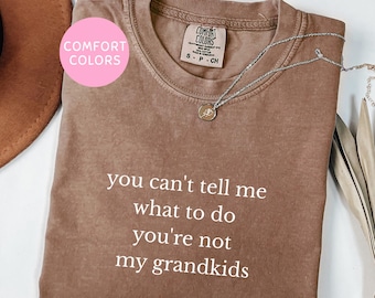 You Can't Tell Me What To Do You're Not My GrandKids Shirt, Comfort Colors Shirt, Funny Mens Shirt, Grandfather TShirt for Father's Day