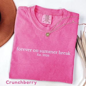 Comfort Colors 'Forever On Summer Break' Retirement Shirt : Cute Cartoons Summer Retired Teacher Gift