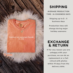 Comfort Colors 'Forever On Summer Break' Retirement Shirt : Cute Summer Retired Teacher Gift