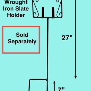 Wrought Iron Slate Sign Holder: Amish Handmade, Powdercoated Metal Scrollwork Stand, Slates Sold Separately image 6