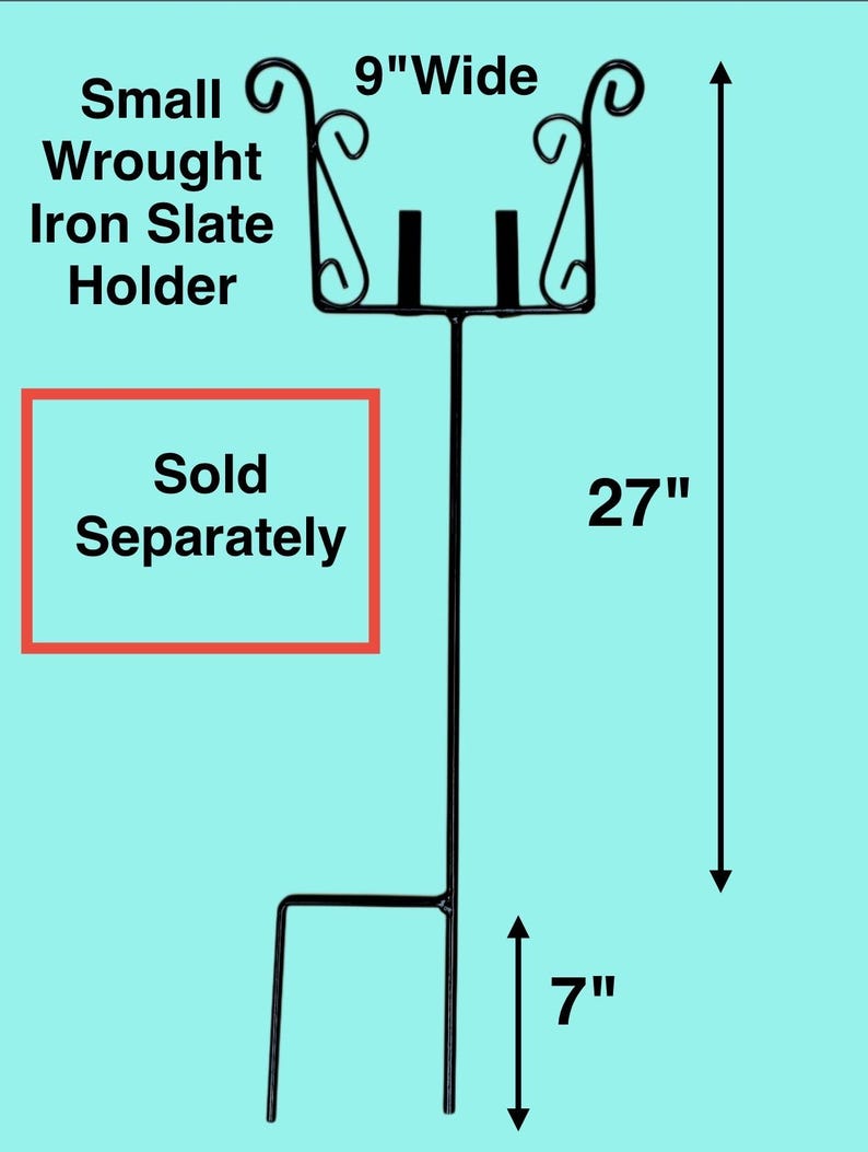 Wrought Iron Slate Sign Holder: Amish Handmade, Powdercoated Metal Scrollwork Stand, Slates Sold Separately image 6