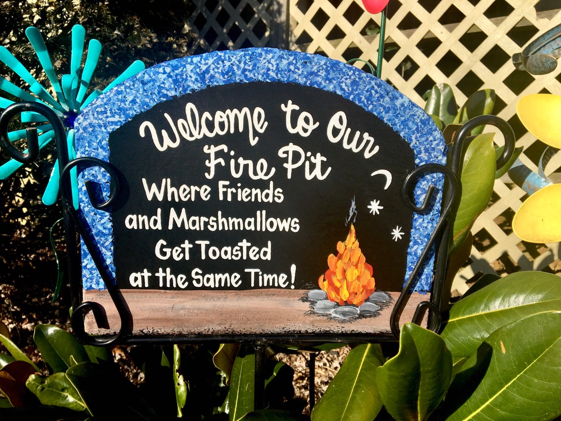 Bienvenido a nuestra fogata pozo de fuego del patio trasero o | Etsy