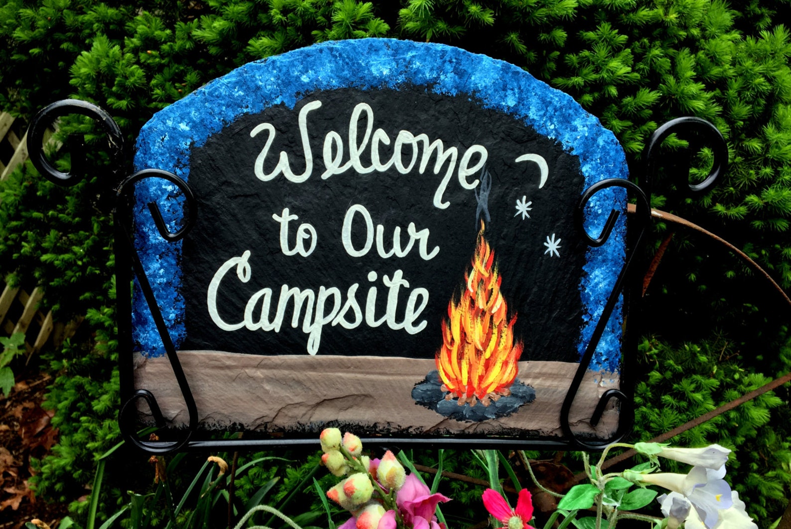 Bienvenido a nuestra fogata pozo de fuego del patio trasero o | Etsy