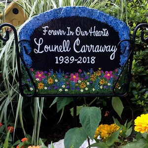 Wildflower Flower Summer Garden Address Slider Hanging Slate Welcome Sign Personnalisé, Support en fer forgé Vendu séparément, LIVRAISON GRATUITE image 6