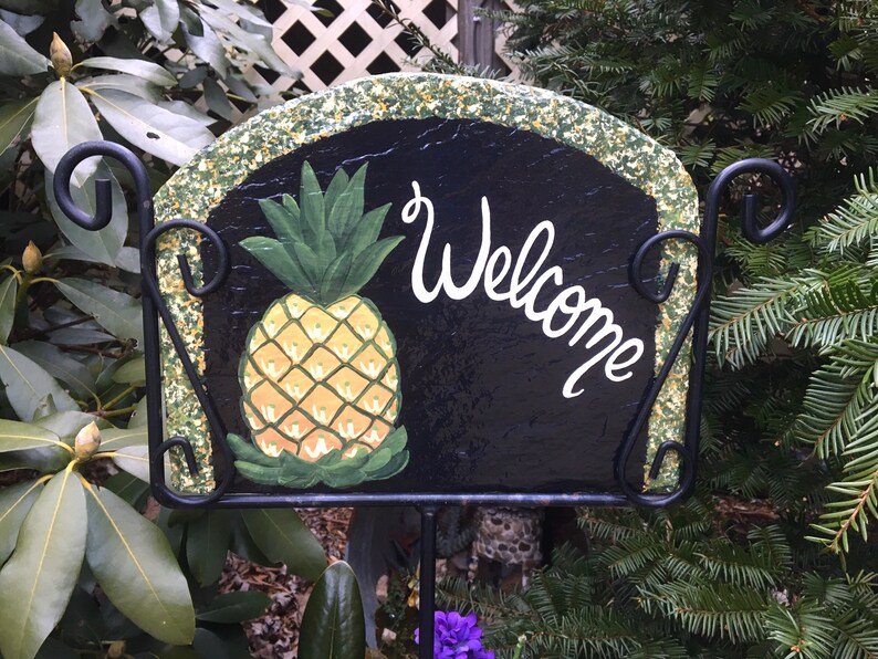 Pineapple Williamsburg Hospitality Slate Sign Address Etsy