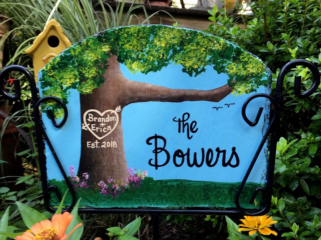 Personalized Family Tree Slate Sign: Sweetheart Names in Heart - Iron ...