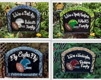 Hand Painted Personalized Football Slate Sign - Iron Holder Sold Separately