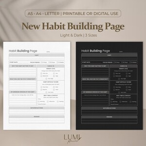Build New Habit Planner | Habit Building Worksheet | Daily Habits & Routine Tracking | Printable PDF