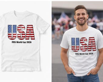 T-shirt met vlag VS WK 2026 | T-shirt voetbalfan