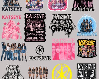 Katseye "Beautiful Chaos Tour" T-Shirt PNG Bundle Ready to Print, Retro Pop Vibes Graphic PNG, Beautiful Chaos Vintage Aesthetic PNG