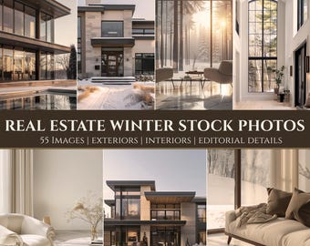 Real Estate Winter Stock Photos | Luxury Home Interiors & Exteriors | 55 Realtor Marketing Images |  Real Estate Photo Bundle