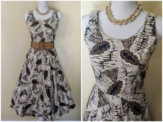 SeaShell 50s tiki novelty print dress