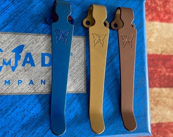 Benchmade SLIM TITANIUM Deep Carry Pocket Clip for Benchmade Knives Bugout, Griptilian, Osborne & More