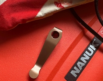 Spyderco Knives Replacement BRONZE TITANIUM Pocket Clip, Deep Carry, Custom Spyderco Check List For Compatible Spyderco Models