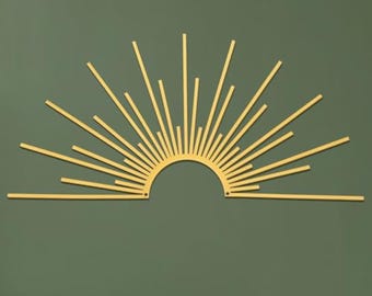 Metal Sun Wall Art, Modern Gold Sun Wall Decor, Minimalist Half Sun Metal Wall Hanging, Outdoor Indoor Metal Wall Art, Housewarming Gift