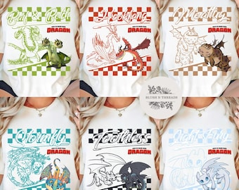 All Characters Disney Dragons Shirt, Toothless Hiccup Light Fury Shirt, Train Dragons Friend Matching, Epic Universe Family Group Shirt