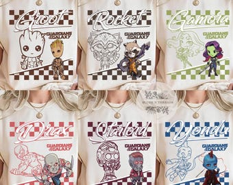 Camiseta de Guardianes de la Galaxia, Suéter de personajes de Guardianes, Camiseta de superhéroe, Camiseta a juego de Guardianes, Camiseta de los Vengadores