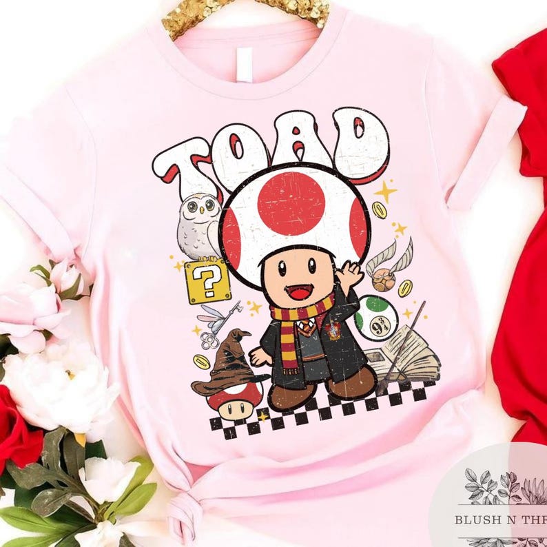 All Characters Super Mario Shirt, Mario Peach Yoshi Gryff Costume Witch Tee, Epic Universe Nintendo World Family Trip, Mario Birthday Gifts 画像 9