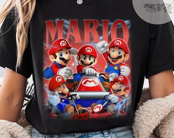 Super Mario Retro Shirt, Mario Kart Nintendo World Family Matching Holiday Trip Matching Tee, Super Mario Birthday Trip Gifts