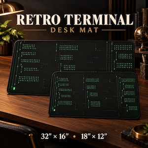 Programmer Desk Mat, Retro Terminal Code Mouse Pad XXL, Software Engineer Desk Decor, Coder Gift for Him