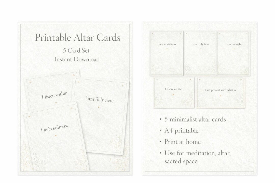 Affirmation Altar Cards | Minimalist Spiritual Decor (A4 Instant ...