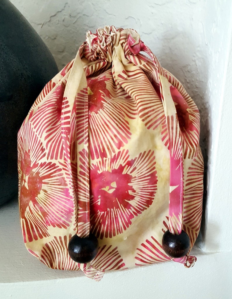 Batik Drawstring Bag \u2013 Red Hues