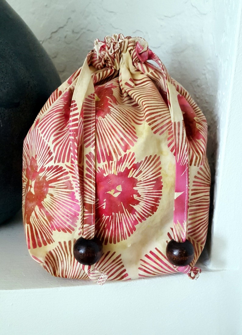 Batik Drawstring Bag \u2013 Red Hues