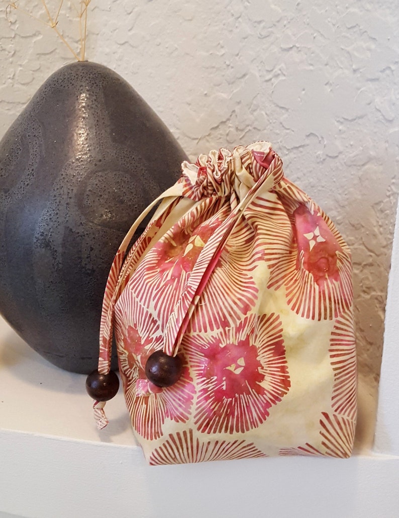 Batik Drawstring Bag \u2013 Red Hues