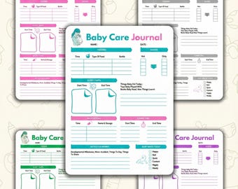 Baby Care Journal Printable | Nanny, Caregiver, Baby Daily Log, Babysitter, Daycare Report Sheet | PDF