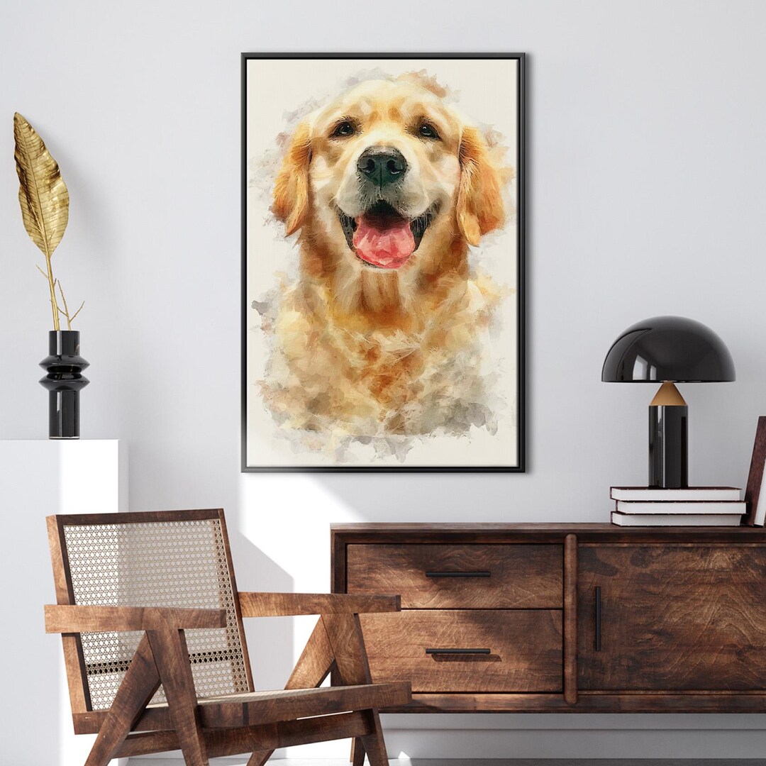 Golden Retriever Art | Watercolor Dog Print | Pet Memorial Gift | Dog ...
